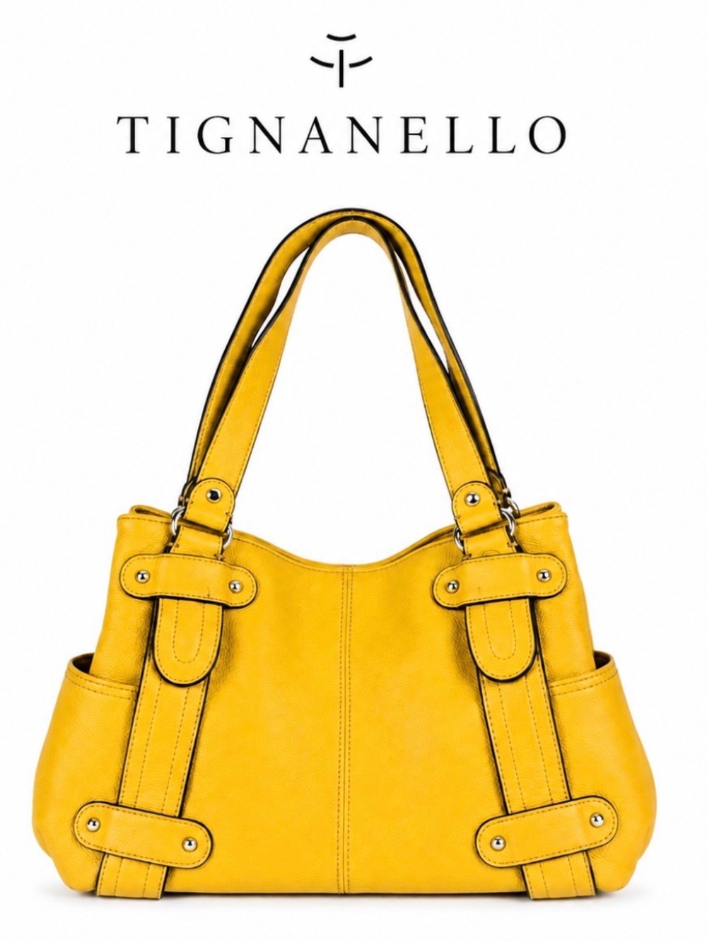 Tignanello Sunshine Yellow Bag Leather Y2K